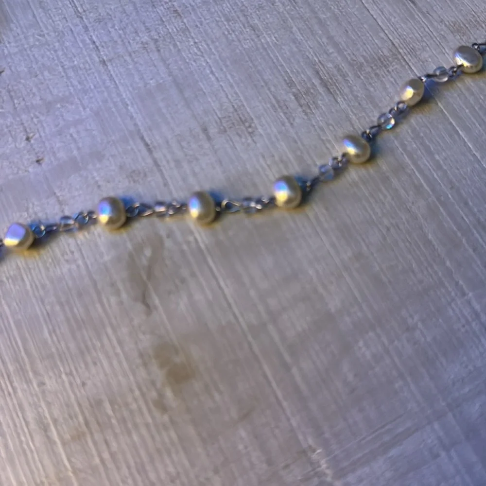Worn Once Elegant Silver and White Necklace